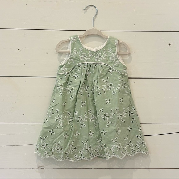 Laura Ashley Other - Laura Ashley mint green and white eyelet dress with bloomers Size 12 months